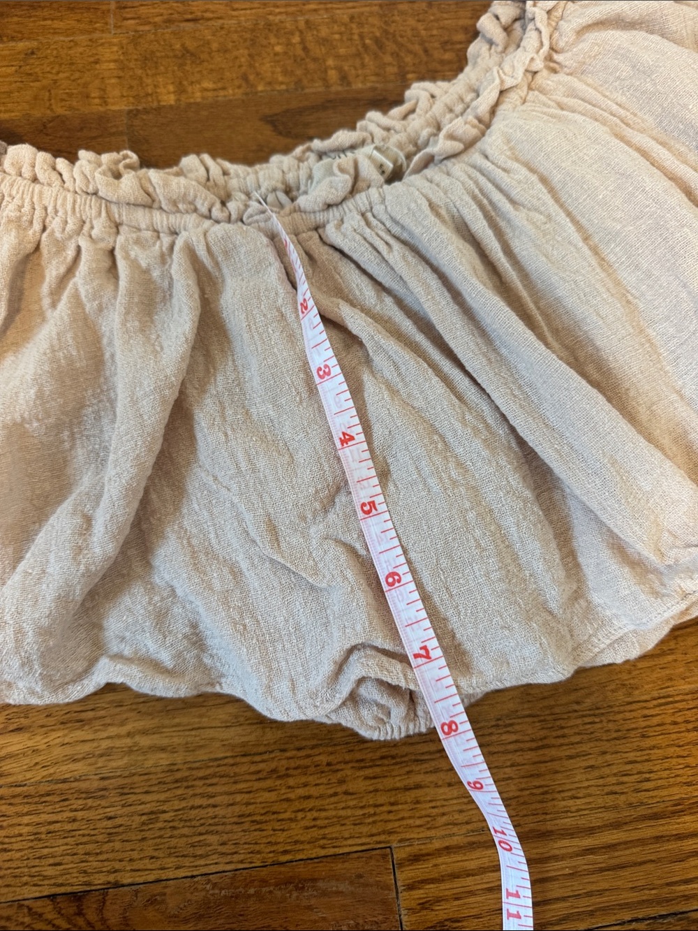Textured Off-Shoulder Ruffle Top in Blush - Picture 7 of 8